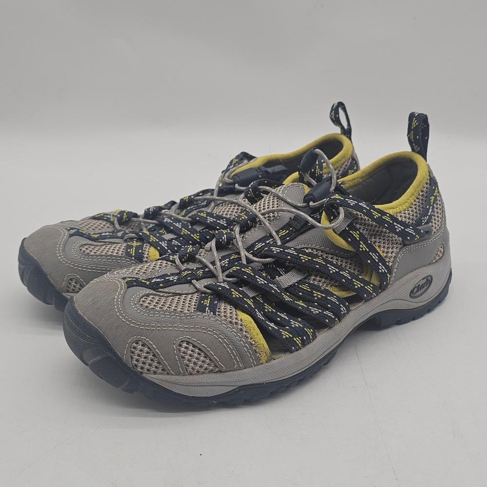Chaco‎ Outcross Evo 1 Women's Water Hiking Shoes, Size 6.5 gray blue yellow